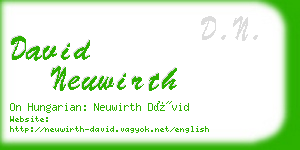 david neuwirth business card